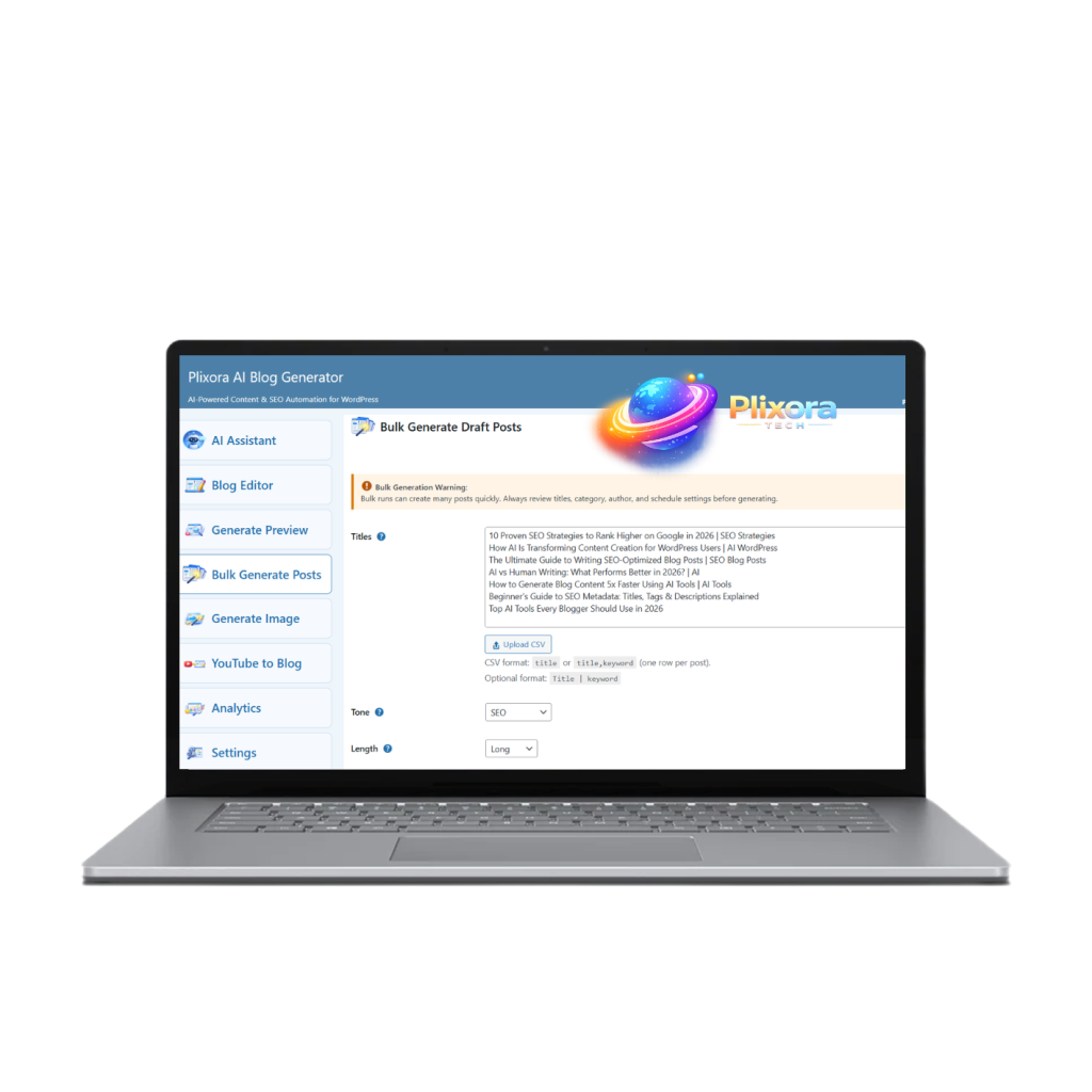 Plixora AI Blog Generator